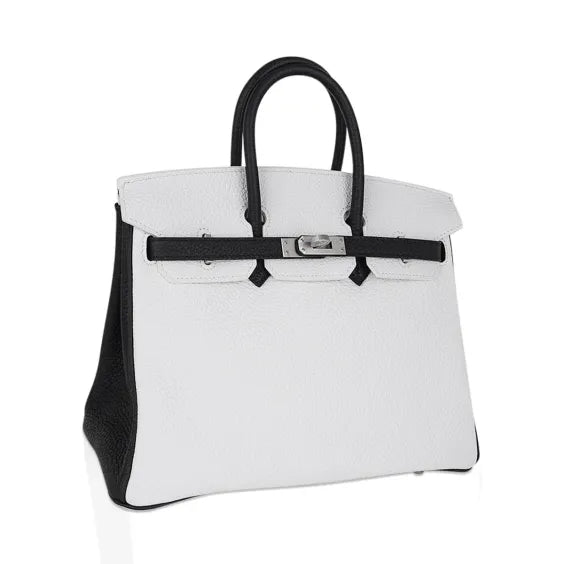 Birkin 25 Bag White w/ Black