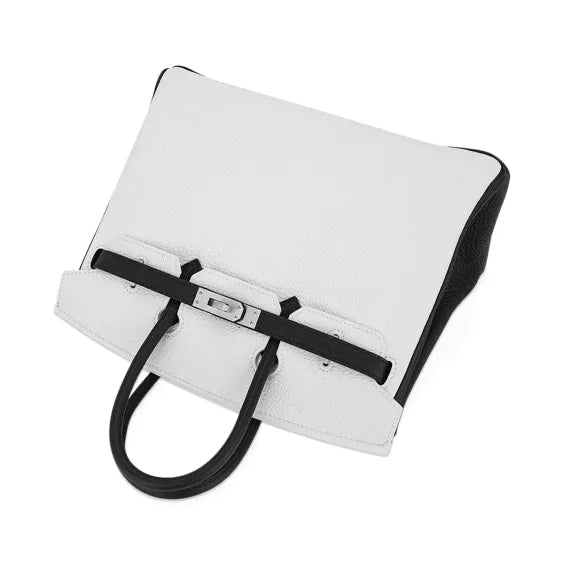 Birkin 25 Bag White w/ Black