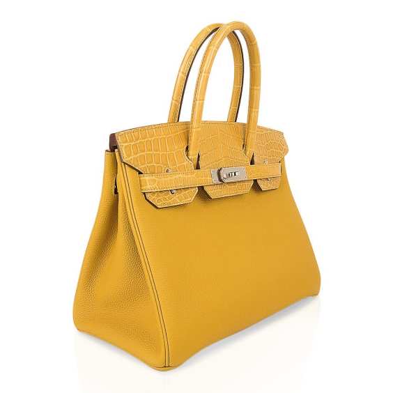 Birkin Touch 30 Bag Jaune Ambre Crocodile